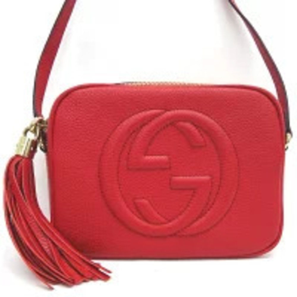 Gucci Leather Soho Shoulder Bag Camera Red